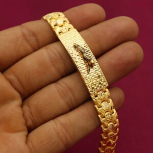 22 Kt Yellow Gold Link Chain Handmade Men's Bracelet 40 Gms