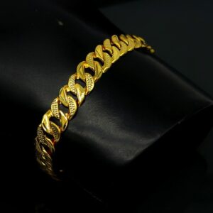 22 Kt Yellow Gold Link Chain Handmade Men's Bracelet 25 Gms