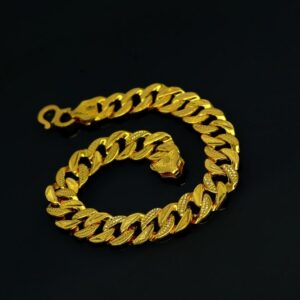 22 Kt Yellow Gold Link Chain Handmade Men's Bracelet 25 Gms