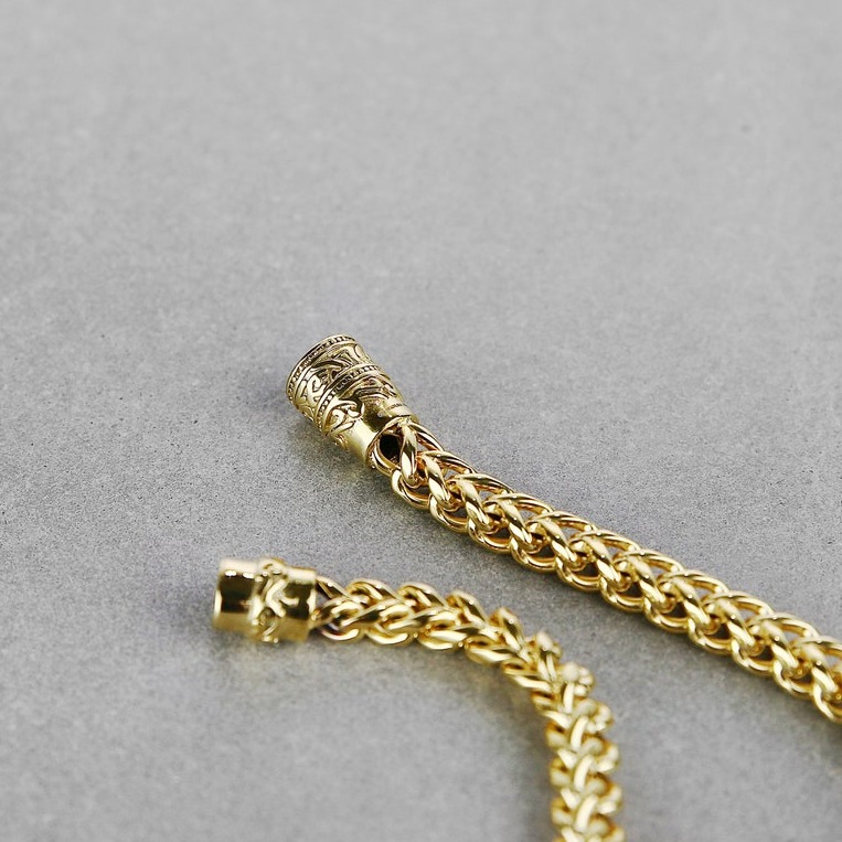 22 Kt Yellow Gold Franco Chain Handmade Men's Bracelet 25 Gms - Image 3