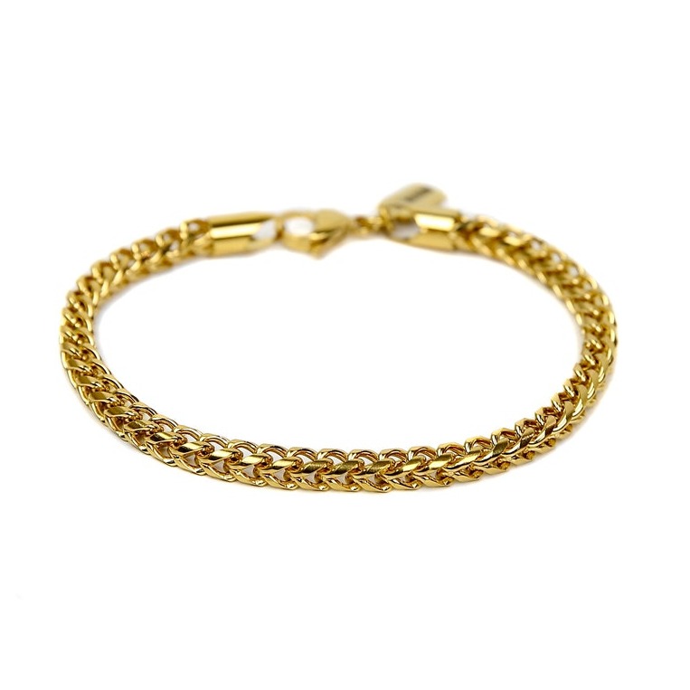 18 Kt Yellow Gold Franco Chain Handmade Men's Bracelet 20 Gms - Image 4