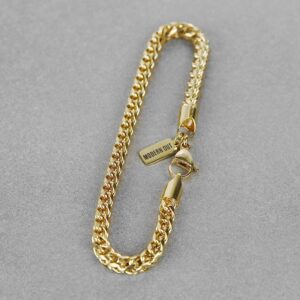 18 Kt Yellow Gold Franco Chain Handmade Men's Bracelet 20 Gms