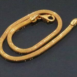 18 kt yellow gold box link chain handmade men's bracelet 14 gms