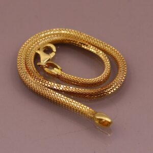 18 kt yellow gold box link chain handmade men's bracelet 14 gms