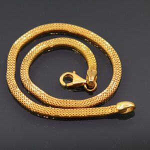 18 kt yellow gold box link chain handmade men's bracelet 14 gms