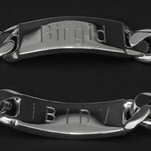18 Kt White Gold Personalized Link Handmade Men's Bracelet 25 Gms