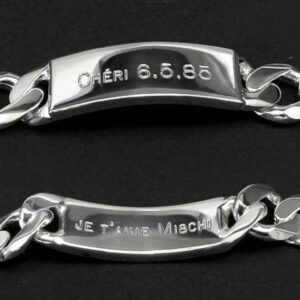 18 Kt White Gold Personalized Link Handmade Men's Bracelet 25 Gms