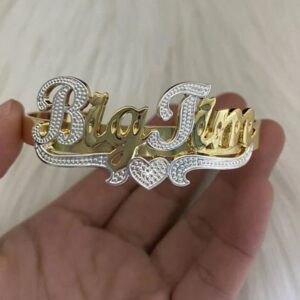 18 Kt Yellow Gold Personalized Cuff Handmade Men's Bracelet 40 Gms