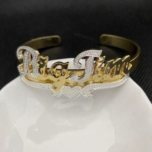 18 Kt Yellow Gold Personalized Cuff Handmade Men's Bracelet 40 Gms