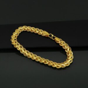 18 Kt Yellow Gold Link Chain Handmade Men's Bracelet 15 Gms
