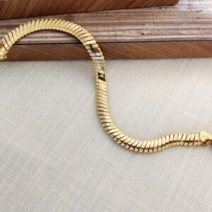 18 Kt Yellow Gold Link Chain Handmade Men's Bracelet 20 Gms