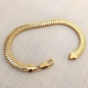 18 Kt Yellow Gold Link Chain Handmade Men's Bracelet 20 Gms