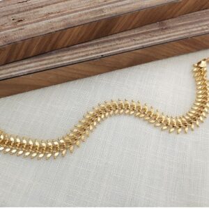 18 Kt Yellow Gold Link Chain Handmade Men's Bracelet 20 Gms 8 inches