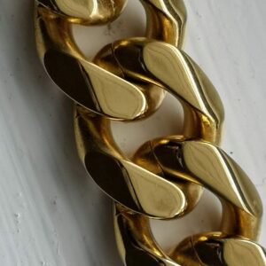 18 Kt Yellow Gold Curb Cuban Handmade Men's Bracelet 40 Gms