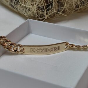 18 Kt Yellow Gold Personalized Handmade Men's Bracelet 15 Gms