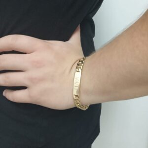 18 Kt Yellow Gold Personalized Handmade Men's Bracelet 15 Gms