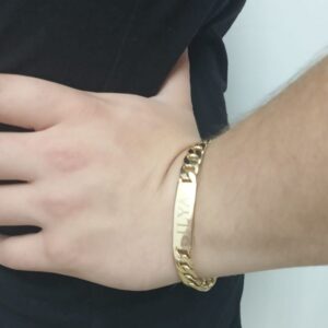 18 Kt Yellow Gold Personalized Handmade Men's Bracelet 15 Gms