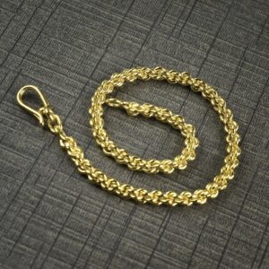 18 Kt Yellow Gold Rope Chain Handmade Men's Bracelet 15 Gms