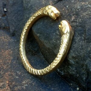 18 Kt Yellow Gold African Animal Cuff Handmade Men's Bracelet