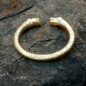 18 Kt Yellow Gold African Animal Cuff Handmade Men's Bracelet