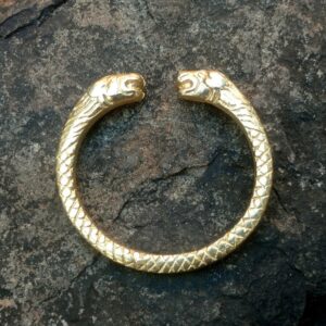 18 Kt Yellow Gold African Animal Cuff Handmade Men's Bracelet