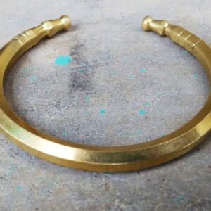 18 Kt Yellow Gold Open Cuff Handmade Men's Bracelet 30 Gms