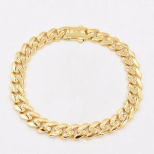 18 Kt Yellow Gold Miami Cuban Royal Link Men's Bracelet 20 Gms