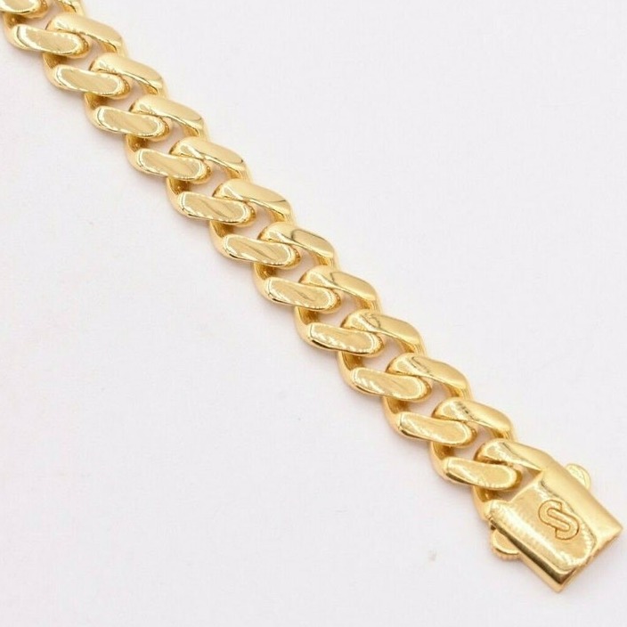 18 Kt Yellow Gold Miami Cuban Royal Link Men's Bracelet 20 Gms - Image 4