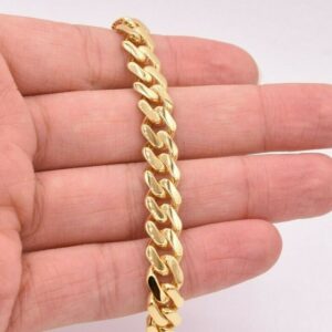 18 Kt Yellow Gold Miami Cuban Royal Link Men's Bracelet 20 Gms
