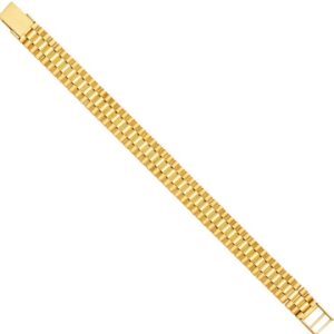 18 Kt Yellow Gold Rolex Link Handmade Men's Bracelet 35 Gms
