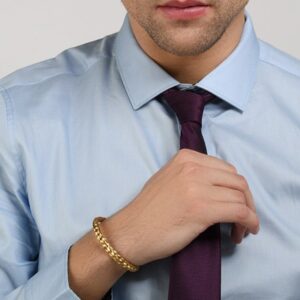 18 Kt Yellow Gold Open Cuff Handmade Men's Bracelet 40 Gms