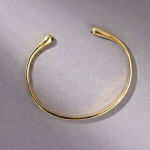 18 Kt Yellow Gold Open Cuff Handmade Bracelet Bangle 20 Gms 8 MM Wide