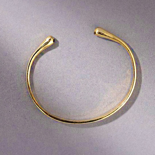 18 Kt Yellow Gold Open Cuff Handmade Bracelet Bangle 20 Gms 8 MM Wide - Image 5