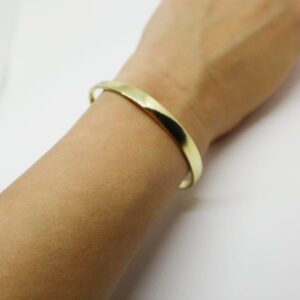 18 Kt Yellow Gold Open Cuff Handmade Bracelet Bangle 20 Gms 8 MM Wide