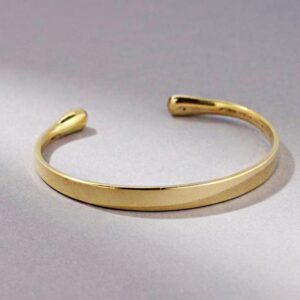 18 Kt Yellow Gold Open Cuff Handmade Bracelet Bangle 20 Gms 8 MM Wide