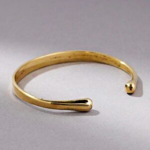 18 Kt Yellow Gold Open Cuff Handmade Bracelet Bangle 20 Gms 8 MM Wide