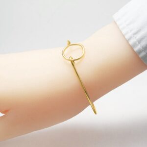 18 Kt Yellow Gold Open Circle Women's Karma Bracelet Bangle 10 Grams