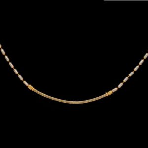 22 Kt Yellow Gold Necklace Curb 2 Tone Women'S Chain 18 Gm