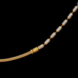 22 Kt Yellow Gold Necklace Curb 2 Tone Women'S Chain 18 Gm