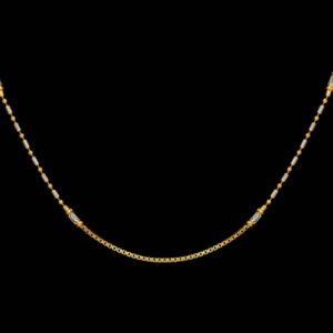 22 Kt Yellow Gold Necklace Curb Hot Selling 2 Tone Chain 14g