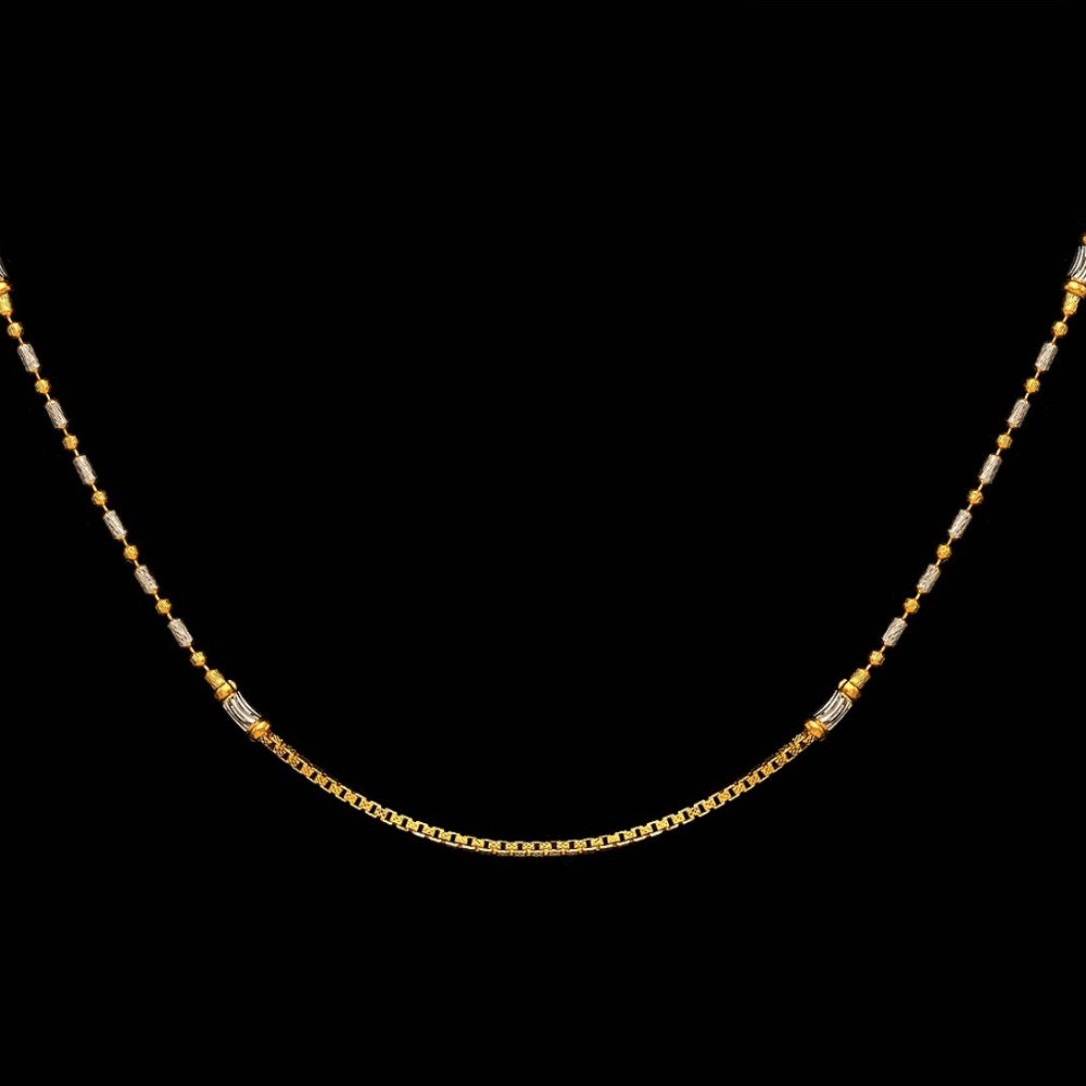 22 Kt Yellow Gold Necklace Curb Hot Selling 2 Tone Chain 14g - Image 2