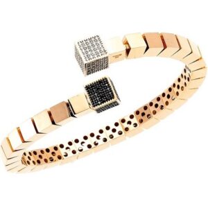 Unisex Gold Square Bangle