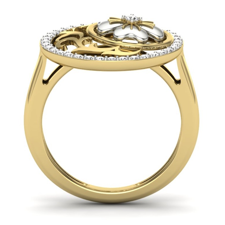 18KT Gold Simi Designer Diamonds Ring - Image 4