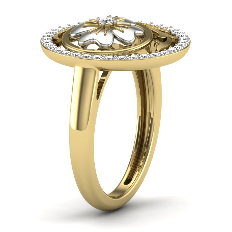 18KT Gold Simi Designer Diamonds Ring - Image 3