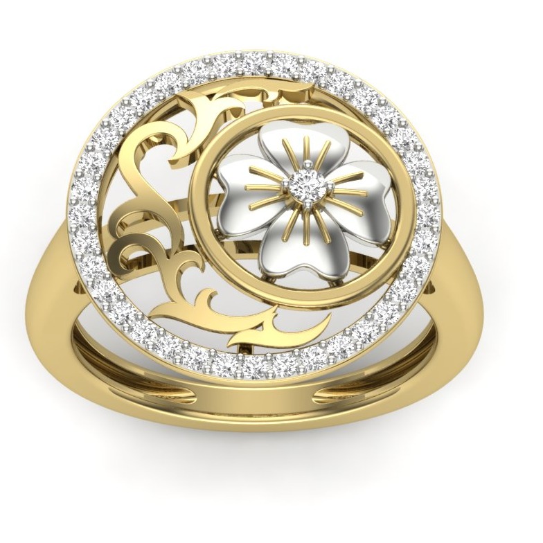 18KT Gold Simi Designer Diamonds Ring - Image 2
