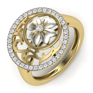 18KT Gold Simi Designer Diamonds Ring