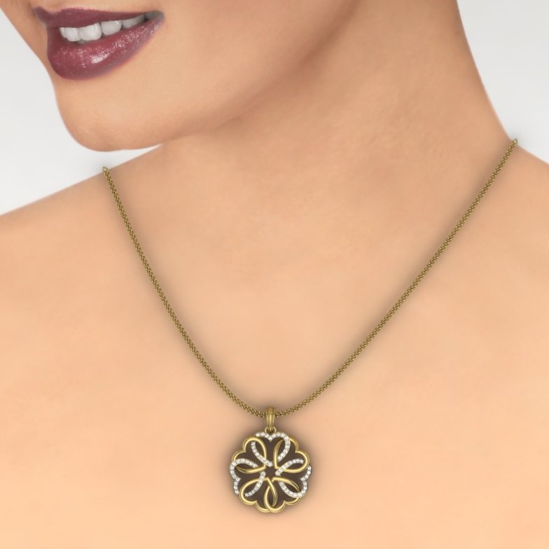 18K White Gold Meleeny Diamond Pendant - Image 5