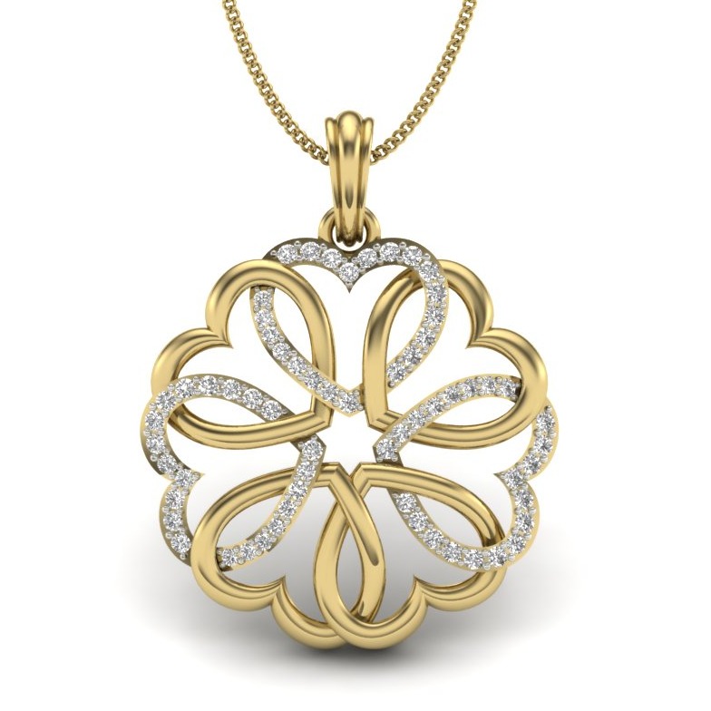 18K White Gold Meleeny Diamond Pendant - Image 3