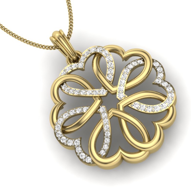 18K White Gold Meleeny Diamond Pendant - Image 2