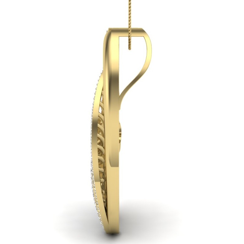 18K Yellow Gold Linia Diamond Pendant - Image 4